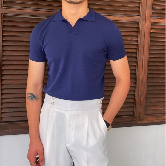 OLD MONEY V-Ausschnitt Polo